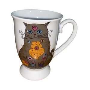 The Cat & I by Marina Reis Ramos - GREY cat A Loja Do Gato Preto Porcelain Mug